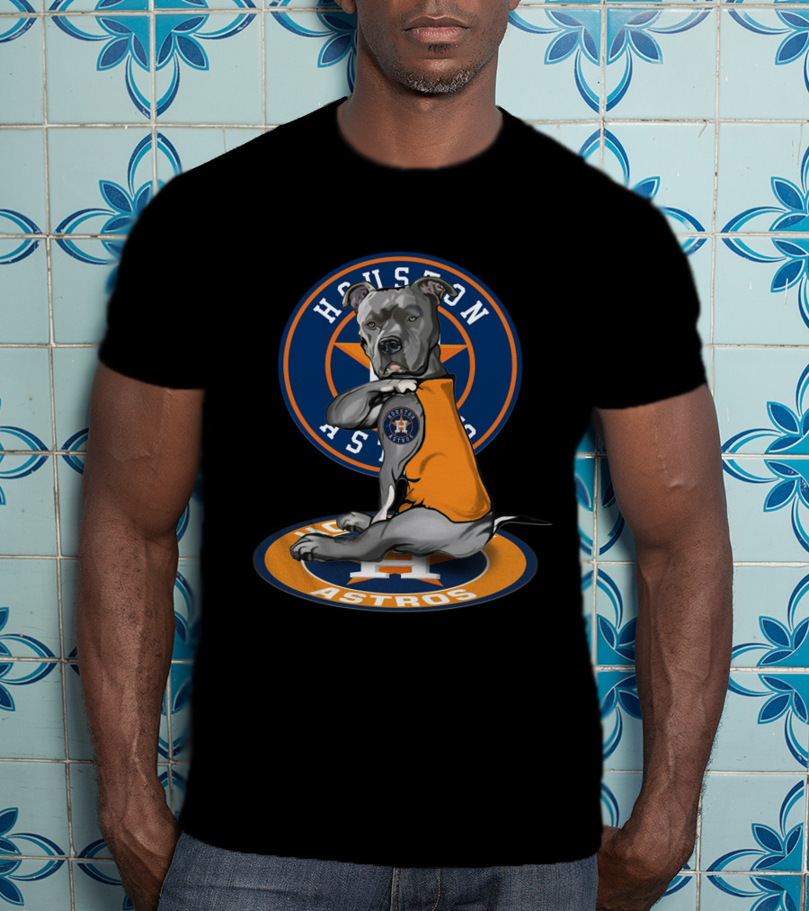 Houston Astros Dog Wearing Team Jersey T-Shirt