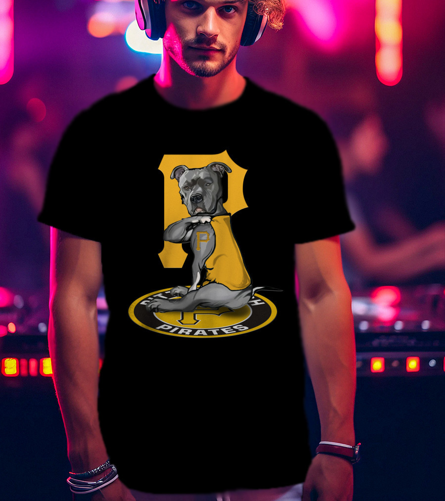 Pittsburgh Pirates Dog Mascot With Yellow Sweater And Team T-Shirt