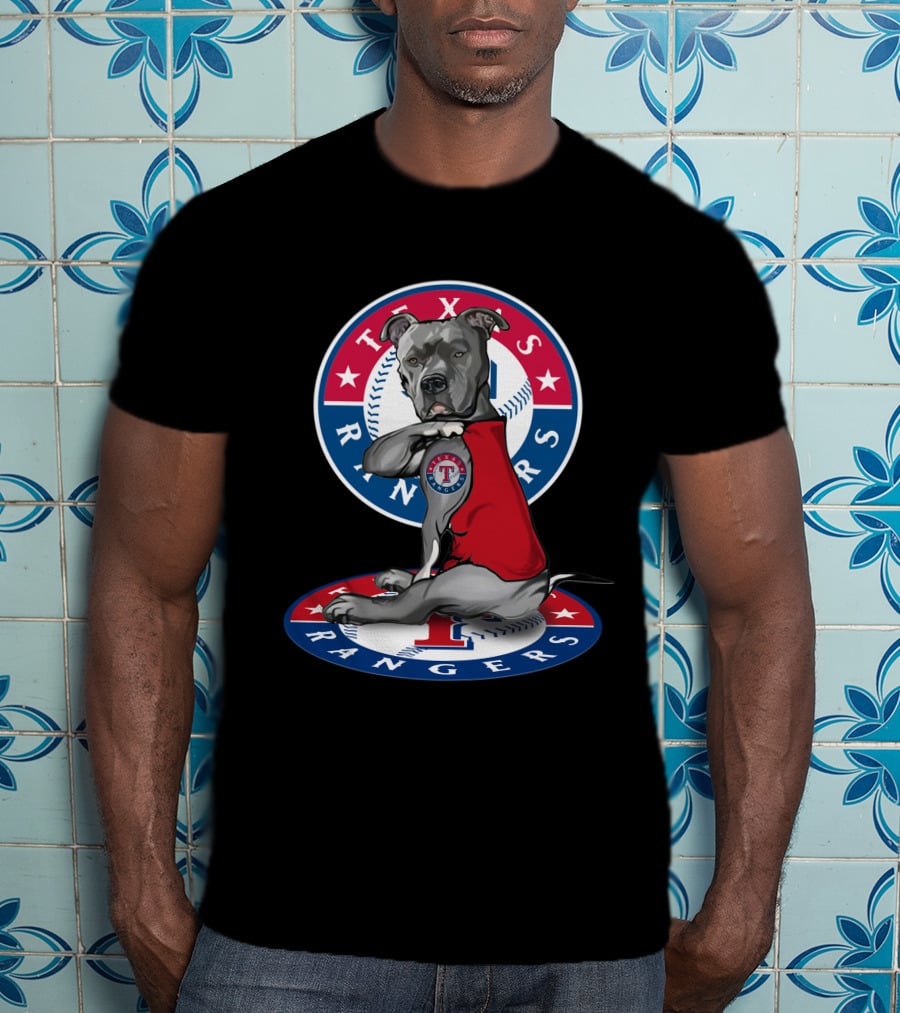 Texas Rangers Baseball Dog With Logo And Jersey T-Shirt