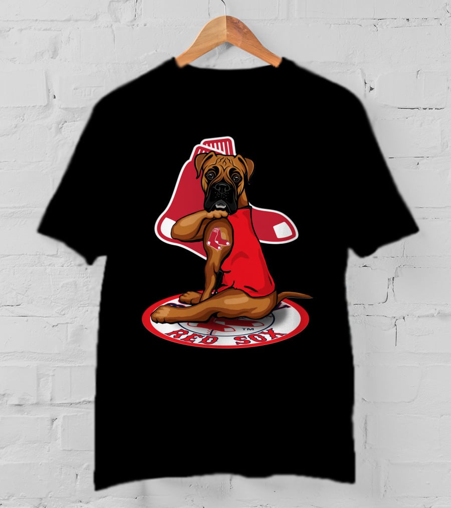 Boston Red Sox Dog Sitting On Iconic Sock T-Shirt