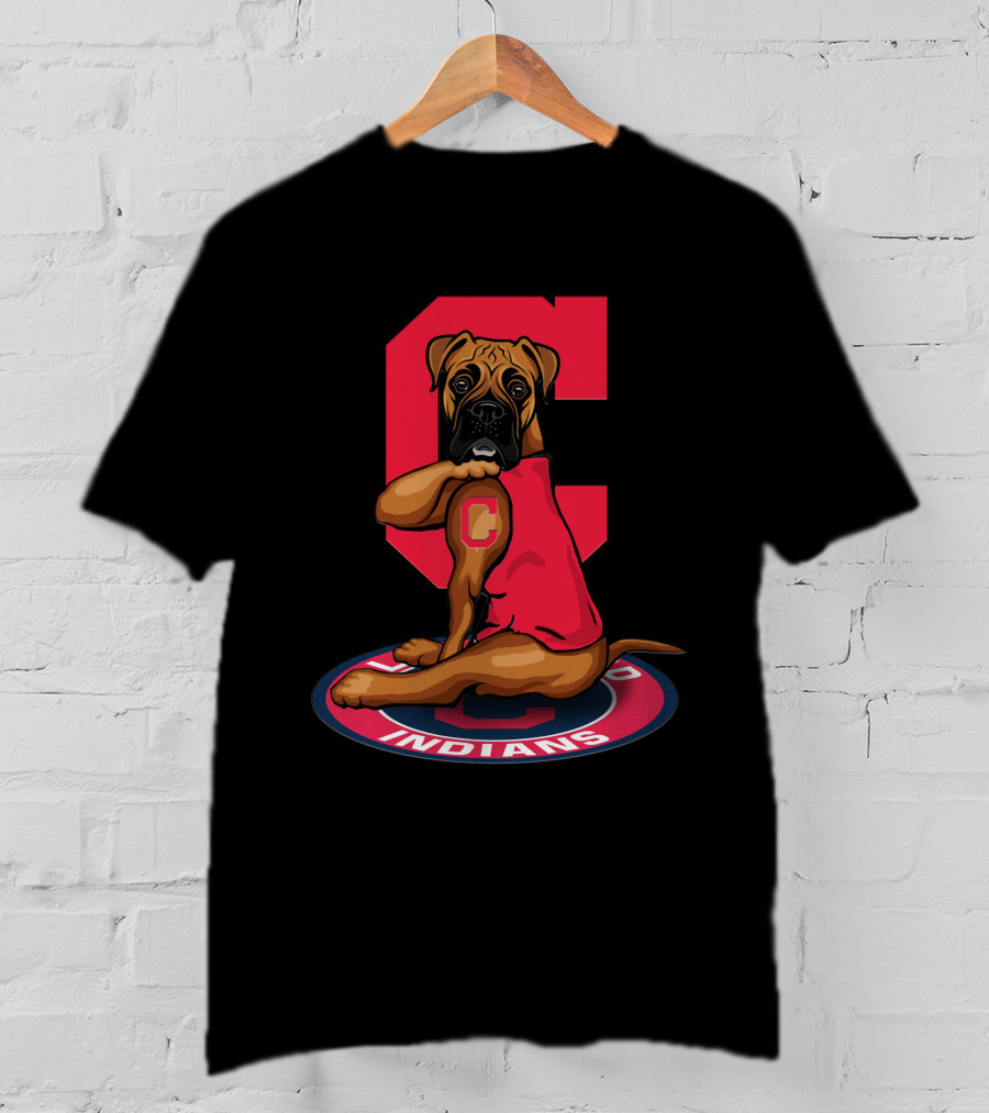 Cleveland Indians Dog Mascot Retro Crest T-Shirt