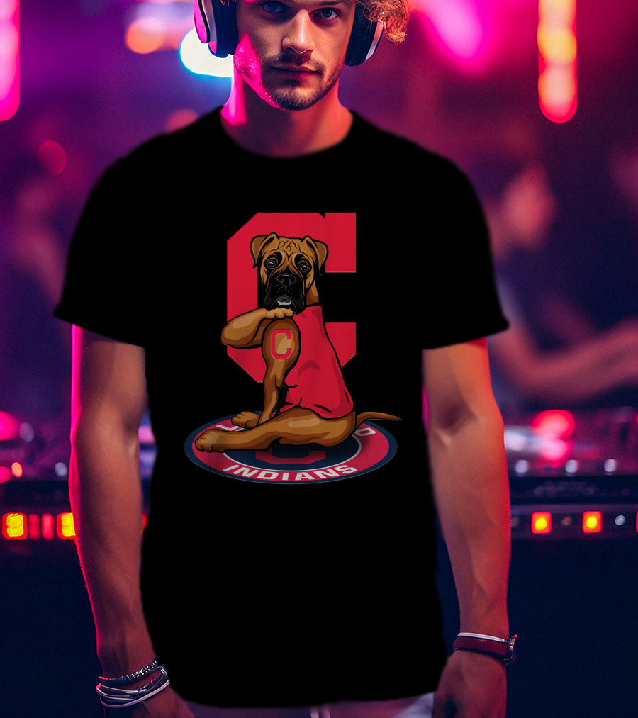 Cleveland Indians Dog Mascot Retro Crest T-Shirt