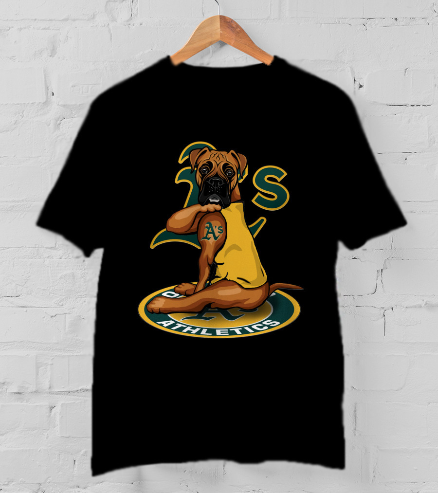 Oakland Athletics Dog With A's Logo And Team Colors T-Shirt