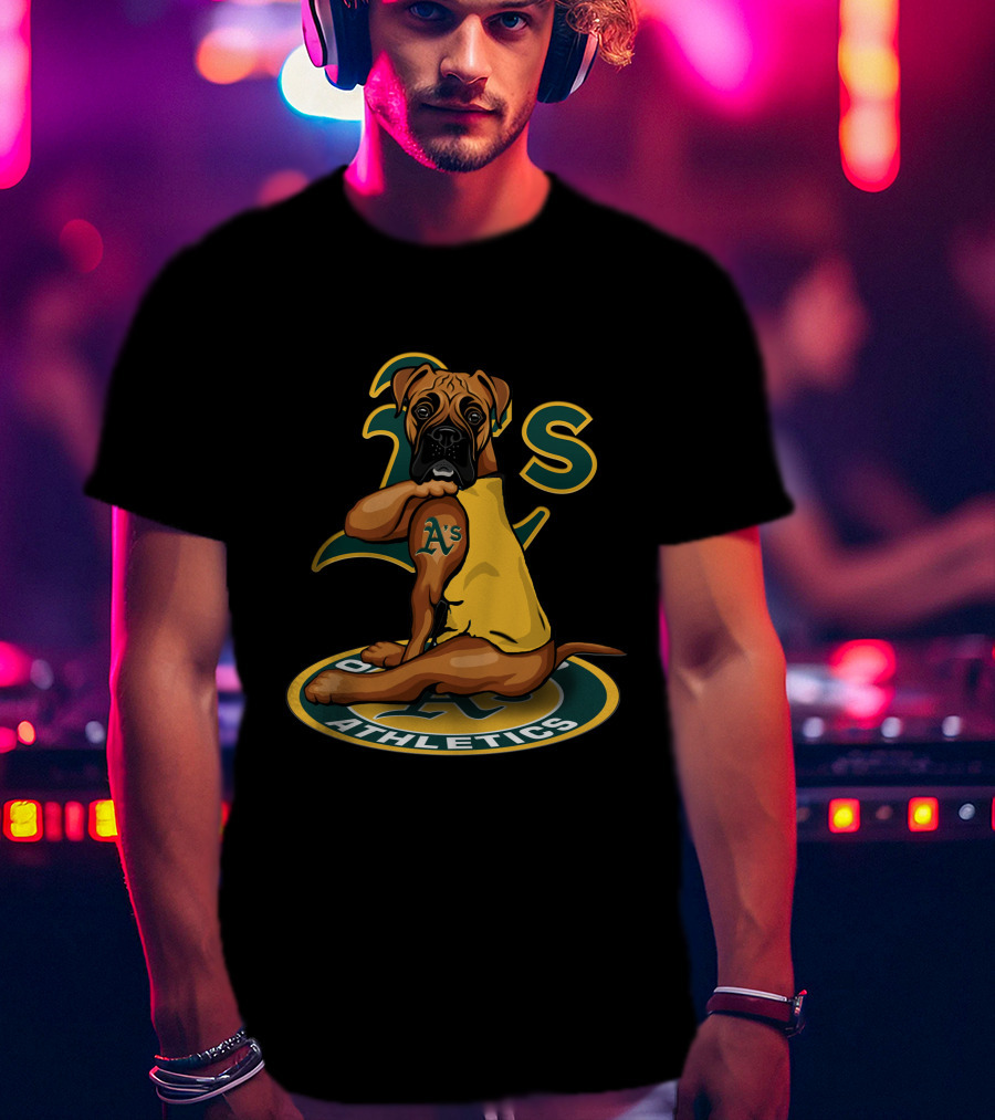 Oakland Athletics Dog With A's Logo And Team Colors T-Shirt