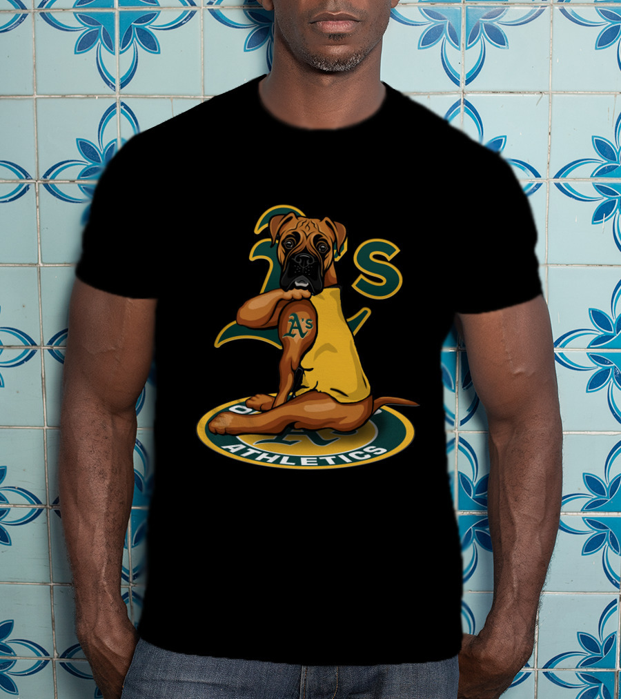 Oakland Athletics Dog With A's Logo And Team Colors T-Shirt