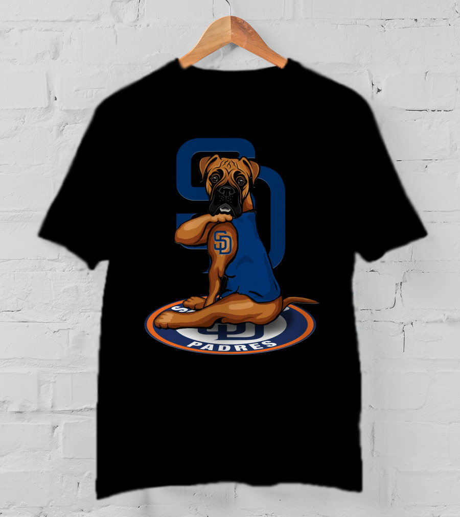 San Diego Padres Boxer Dog Logo Blue Jersey T-Shirt