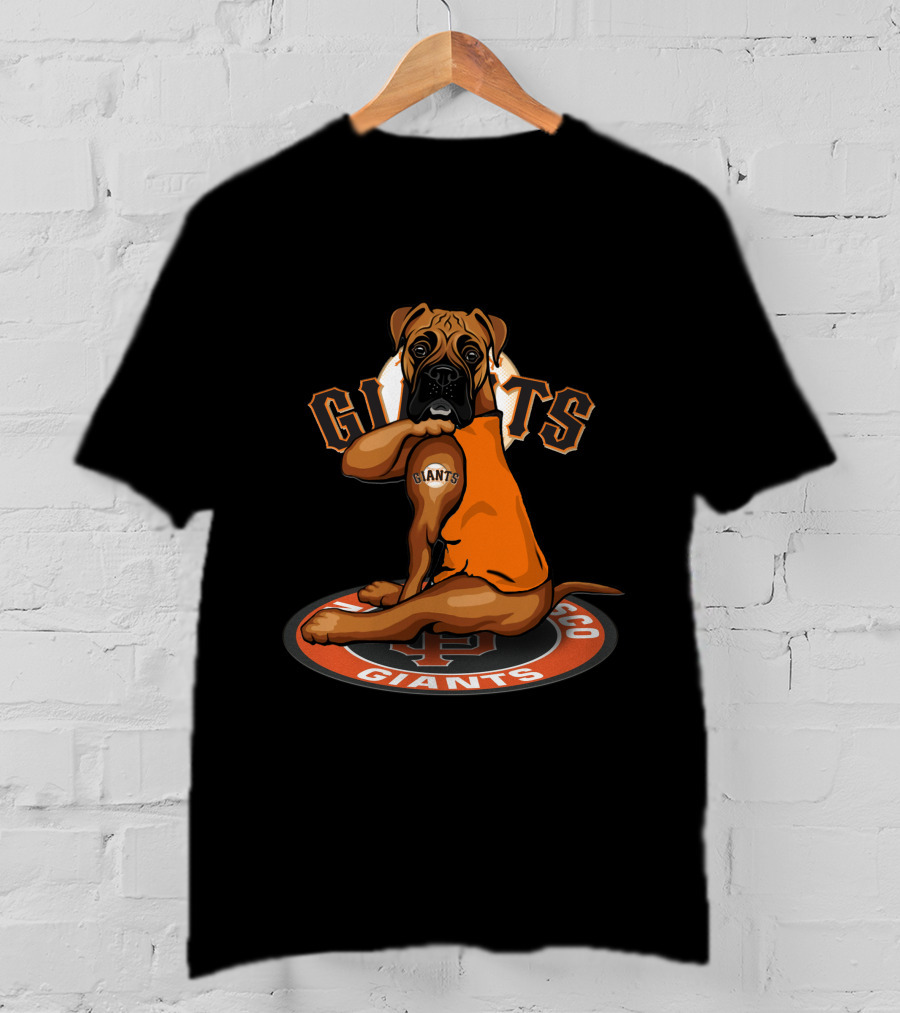 San Francisco Giants Dog Boxer Logo Baseball Fan T-Shirt