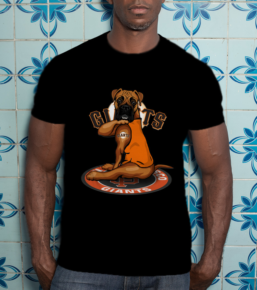 San Francisco Giants Dog Boxer Logo Baseball Fan T-Shirt