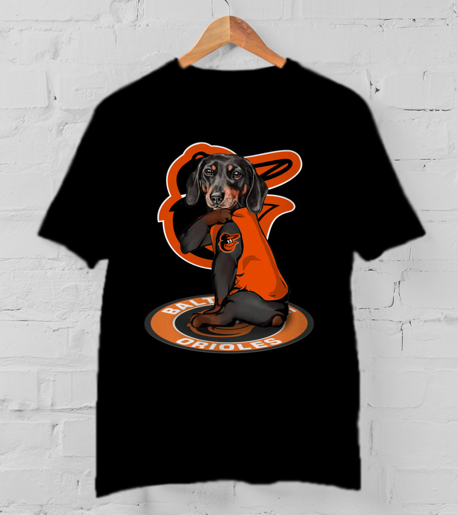 Baltimore Orioles Dog Wearing Team Shirt T-Shirt