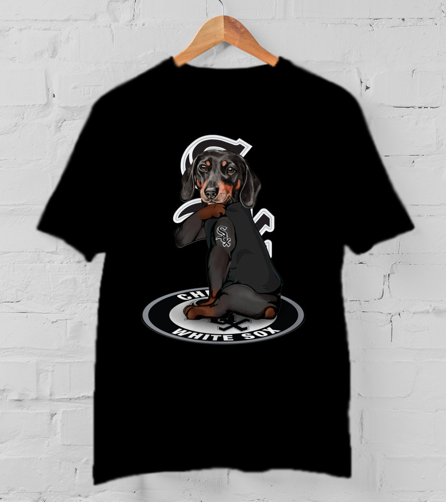 Chicago White Sox Dachshund Fan In Team T-Shirt