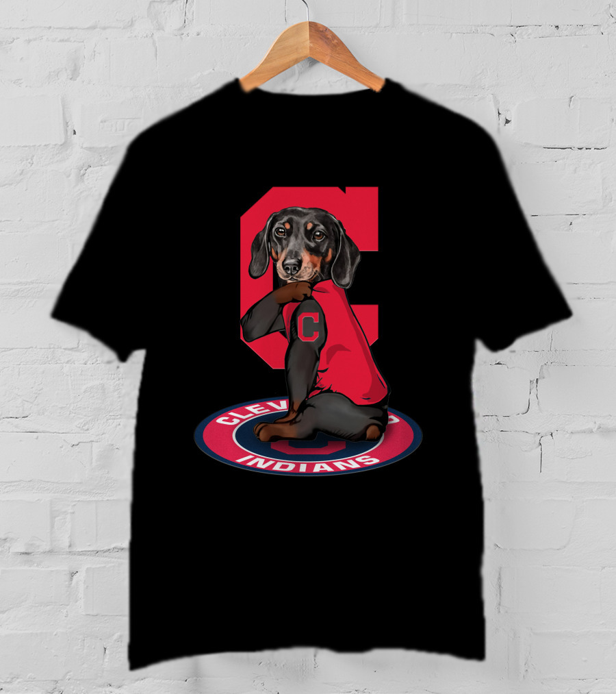 Cleveland Indians Dog With Red C Shirt T-Shirt