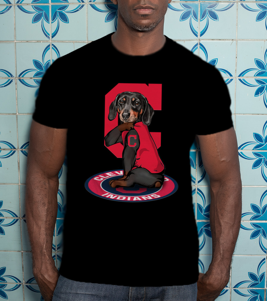 Cleveland Indians Dog With Red C Shirt T-Shirt