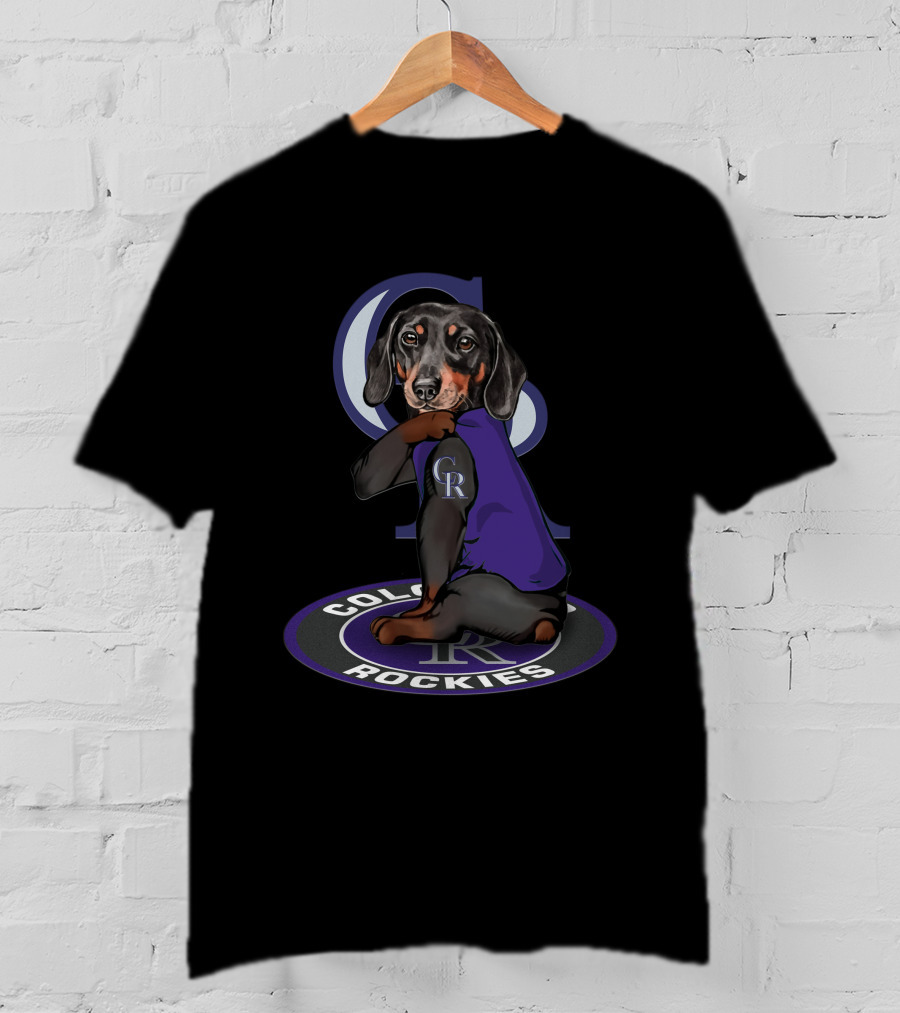Colorado Rockies Cr Dachshund Mascot T-Shirt
