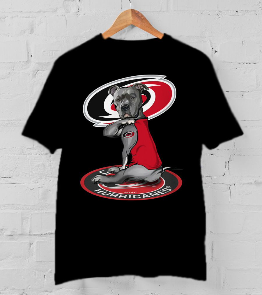 Carolina Hurricanes Dog With Logo Red And Black T-Shirt