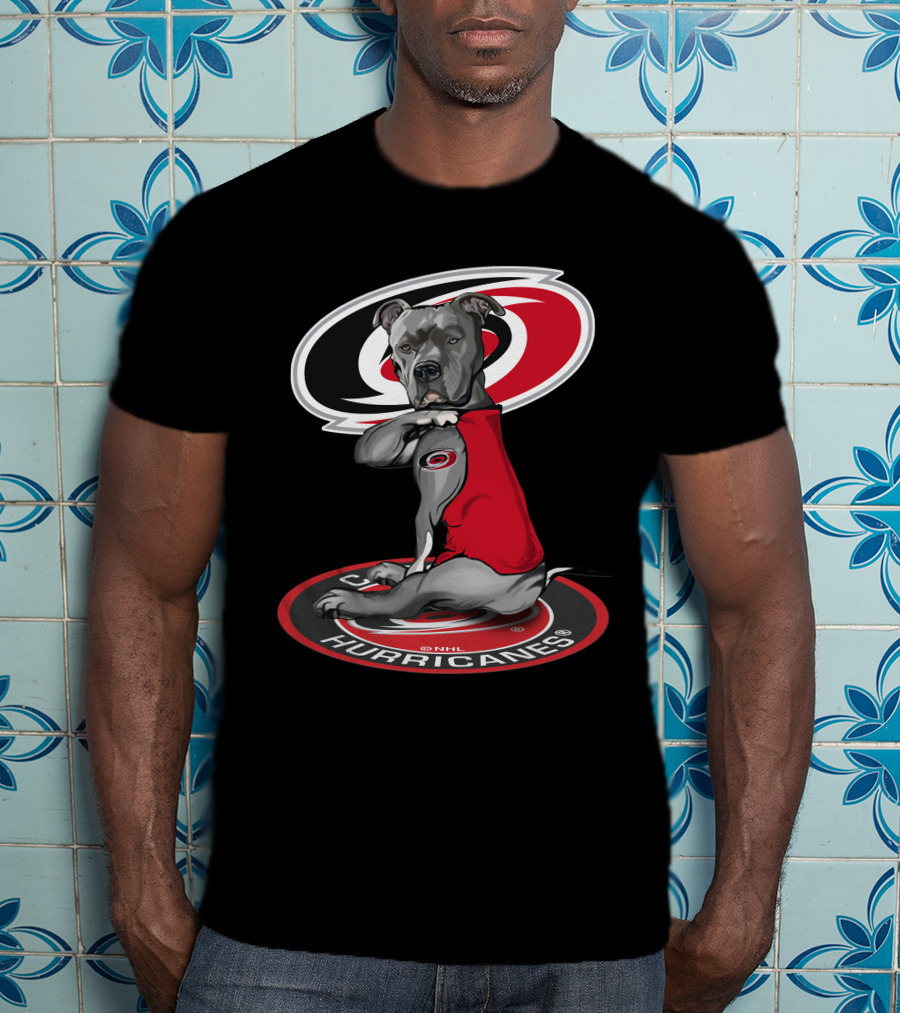 Carolina Hurricanes Dog With Logo Red And Black T-Shirt