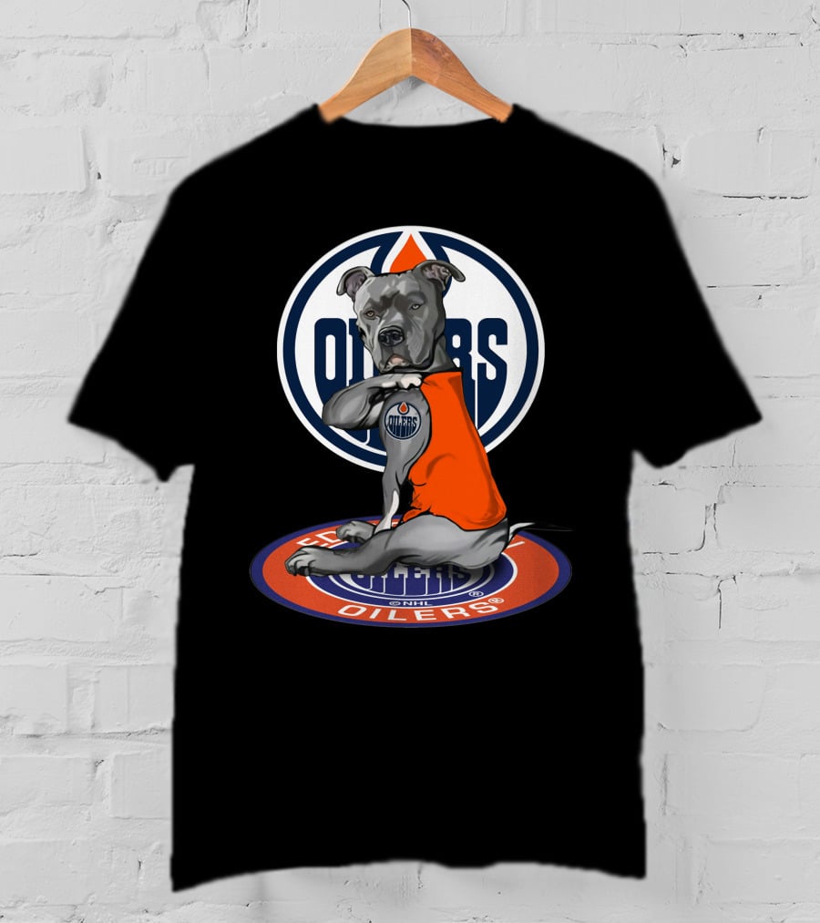 Edmonton Oilers Dog In Team Jersey T-Shirt