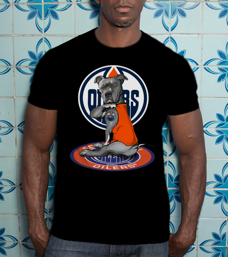 Edmonton Oilers Dog In Team Jersey T-Shirt
