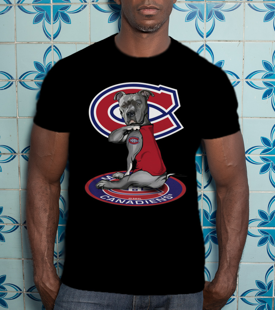 16 Montreal Canadiens Dog With Logo And Jersey T-Shirt