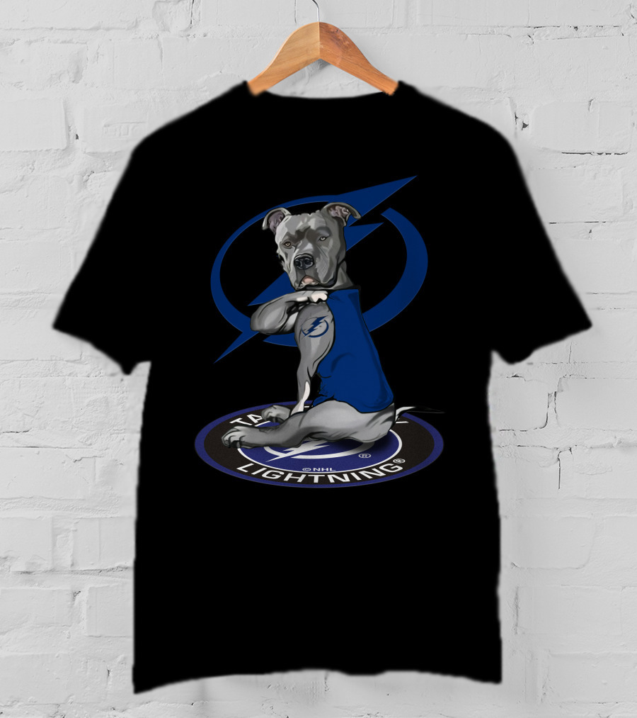 Tampa Bay Lightning Pitbull With Logo Tattoo T-Shirt
