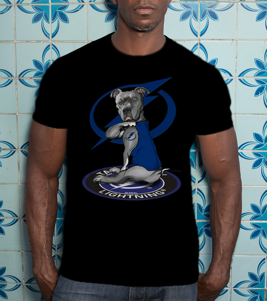 Tampa Bay Lightning Pitbull With Logo Tattoo T-Shirt