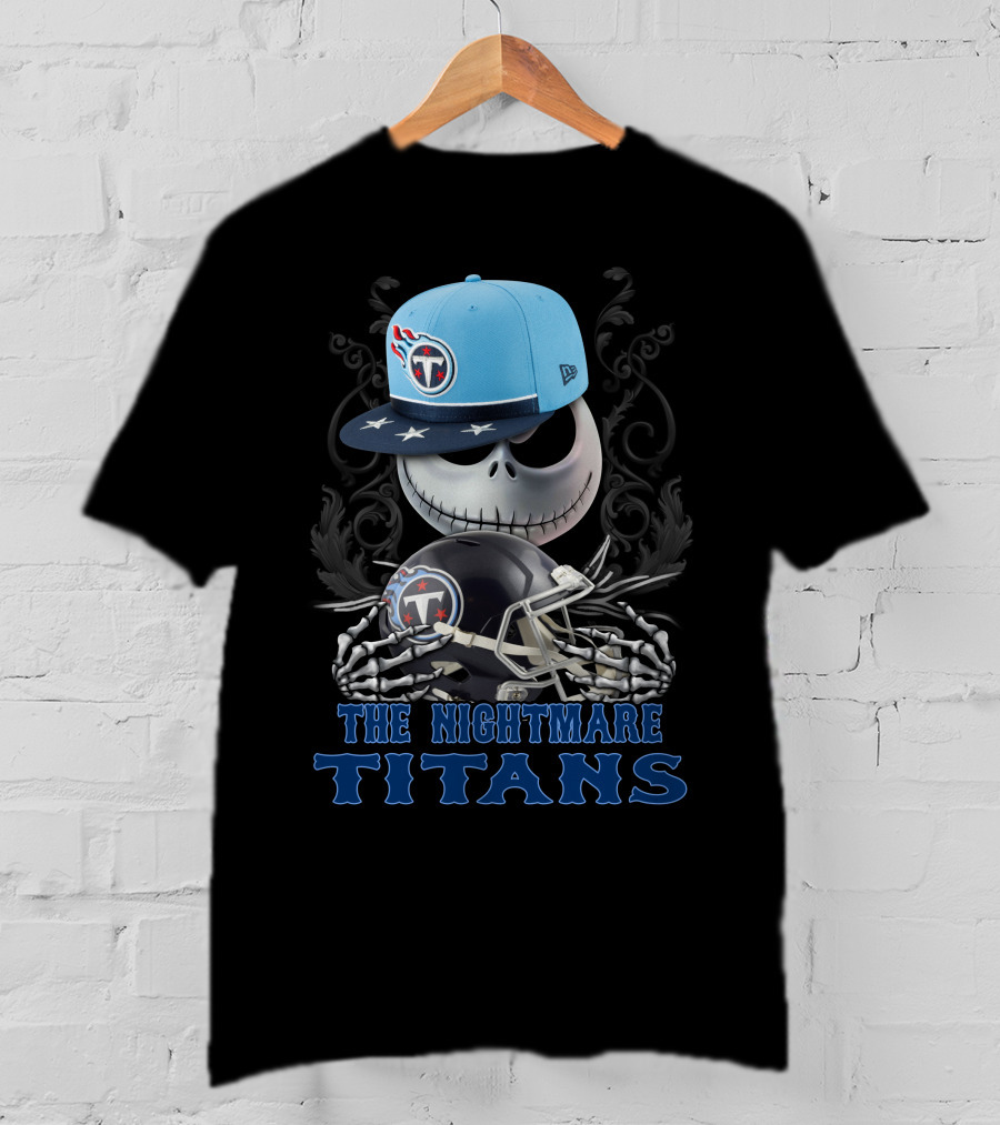 The Nightmare Titans Tennessee Titans Football Skeleton Helmets T-Shirt
