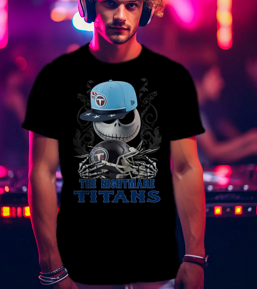 The Nightmare Titans Tennessee Titans Football Skeleton Helmets T-Shirt