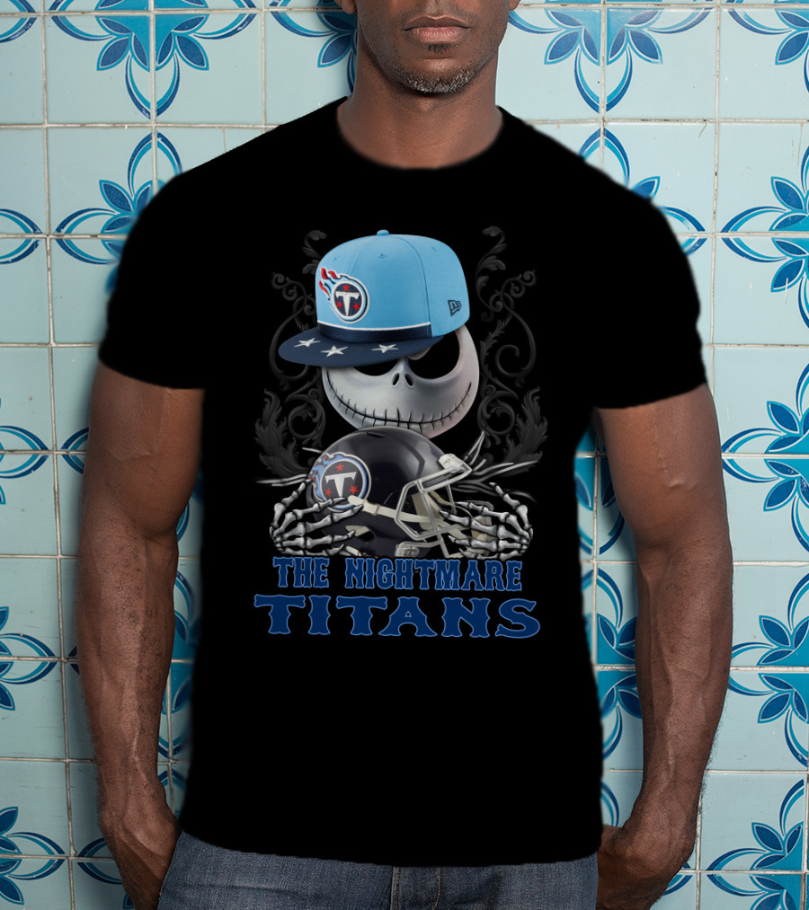 The Nightmare Titans Tennessee Titans Football Skeleton Helmets T-Shirt
