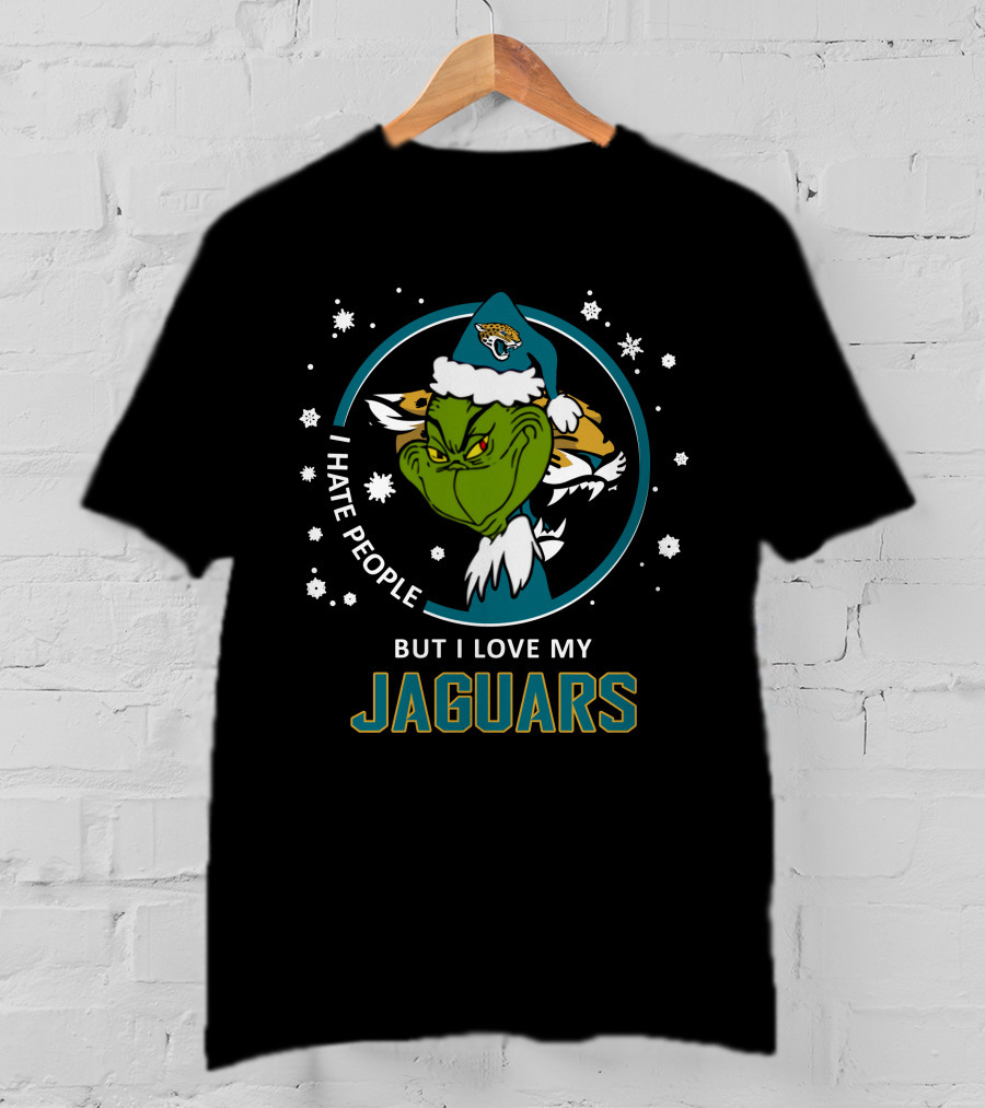 I Hate People But I Love My Jaguars Ds004-15-Jacksonville Jaguars T-Shirt