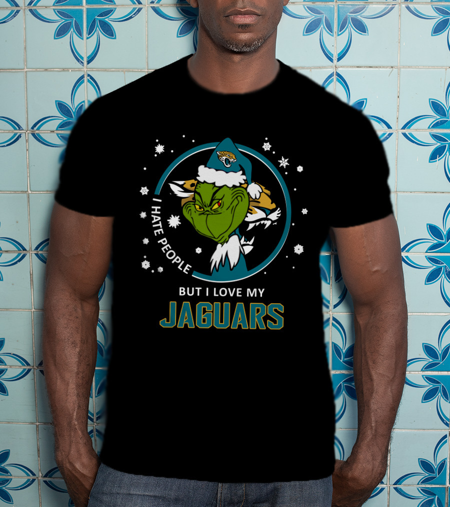 I Hate People But I Love My Jaguars Ds004-15-Jacksonville Jaguars T-Shirt