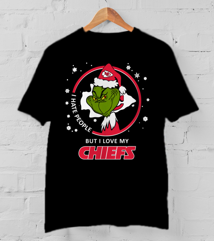 Kansas City Chiefs Grinch I Hate People But I Love My Chiefs T-Shirt
