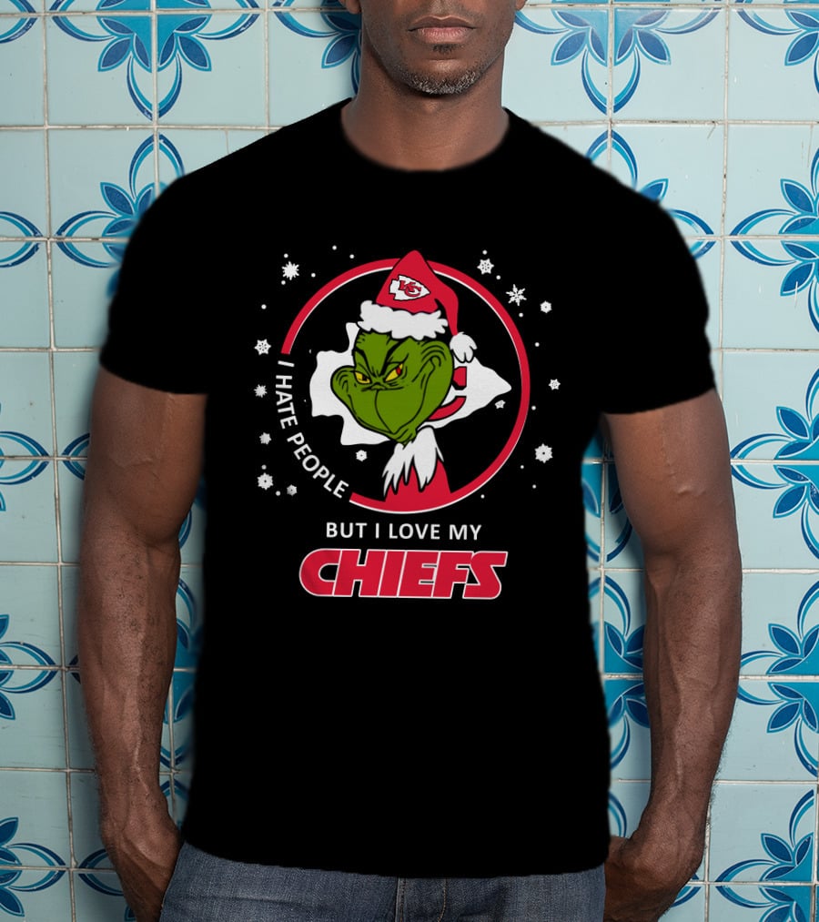 Kansas City Chiefs Grinch I Hate People But I Love My Chiefs T-Shirt