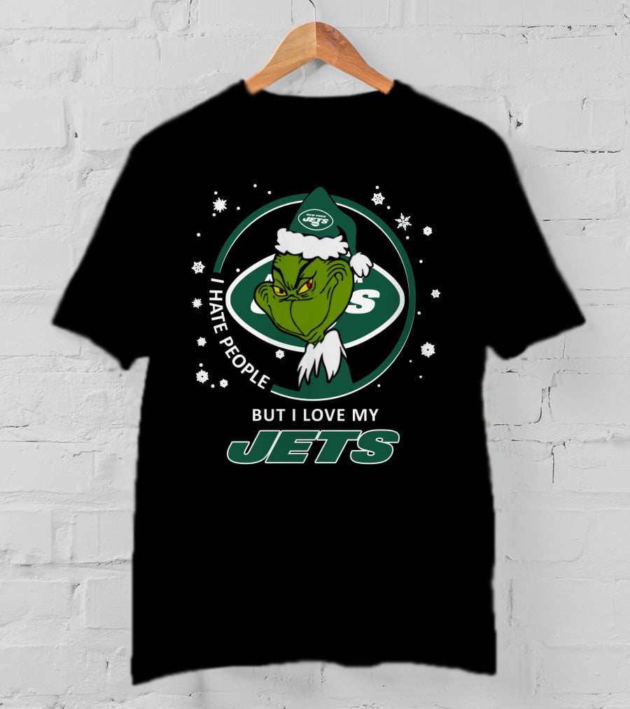 I Hate People But I Love My New York Jets Grinch T-Shirt