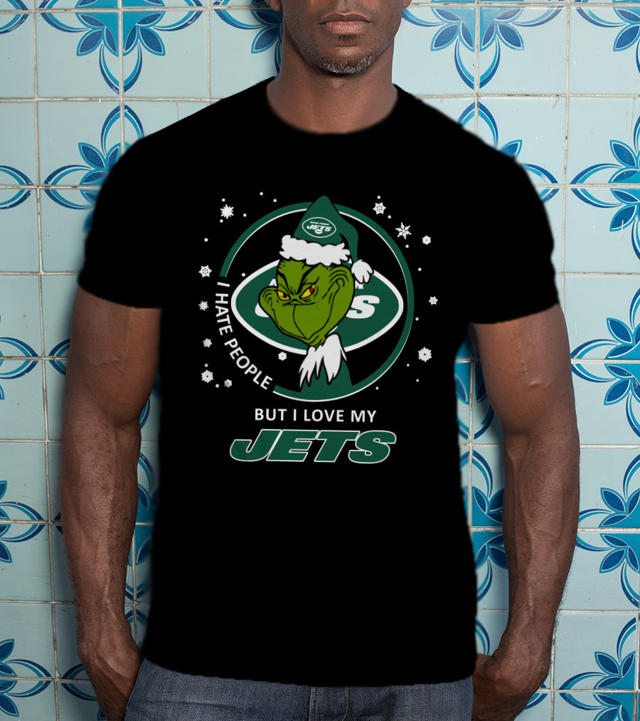 I Hate People But I Love My New York Jets Grinch T-Shirt