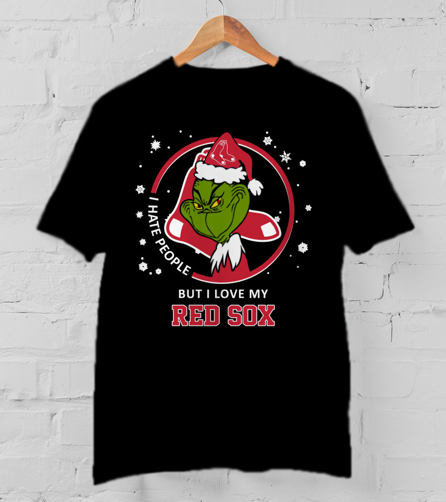 I Hate People But I Love My Boston Red Sox Grinch T-Shirt