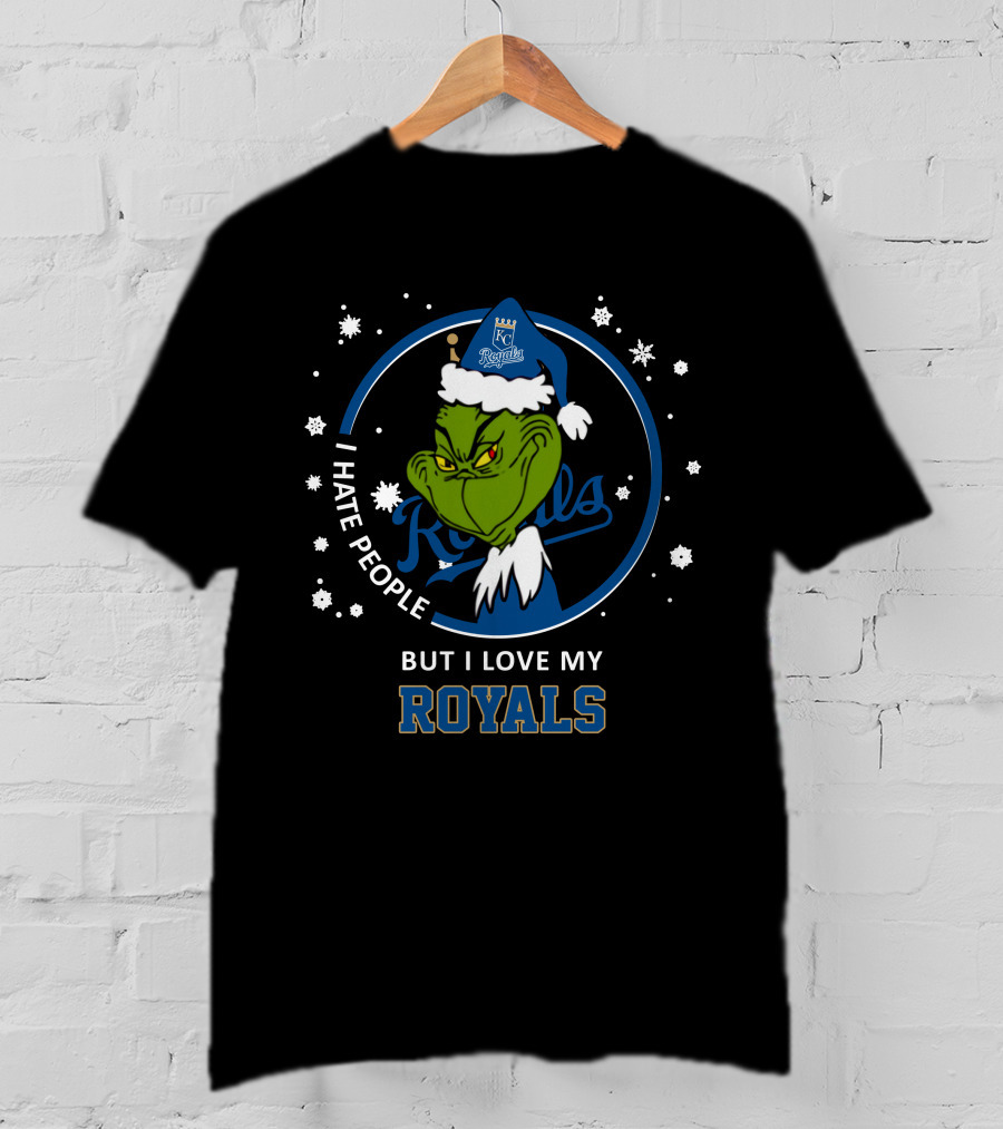 I Hate People But I Love My Kansas City Royals Grinch Holiday Theme T-Shirt