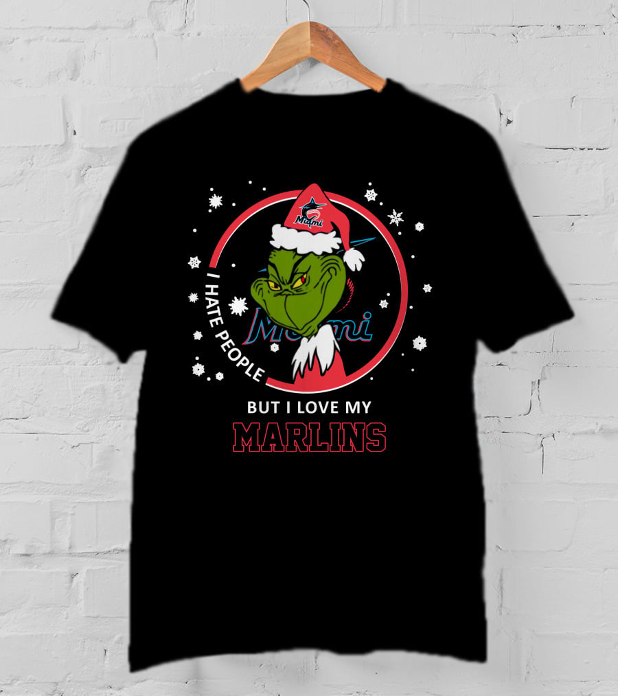 I Hate People But I Love My Miami Marlins T-Shirt