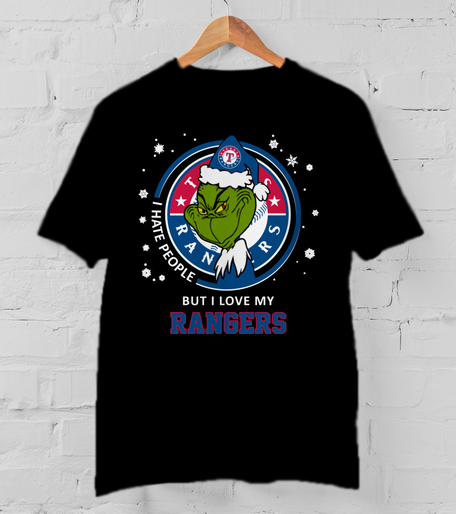 Texas Rangers Grinch I Hate People But I Love My Rangers T-Shirt