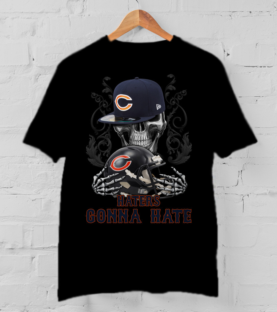 Haters Gonna Hate Chicago Bears Skull Helmets Cap T-Shirt