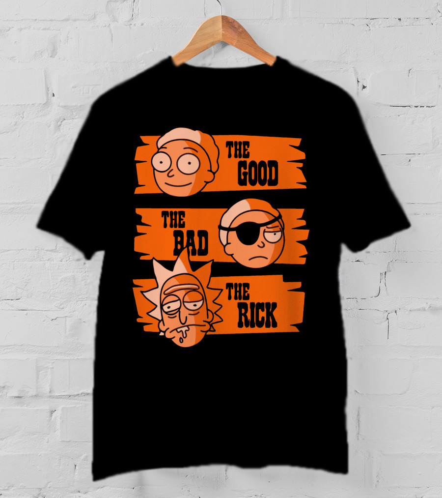 The Good The Bad The Rick Faces Iconic T-Shirt