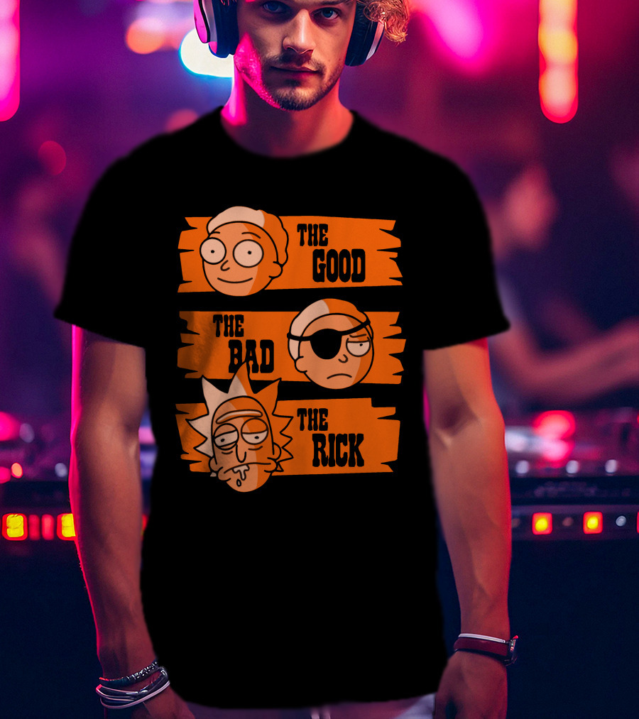 The Good The Bad The Rick Faces Iconic T-Shirt