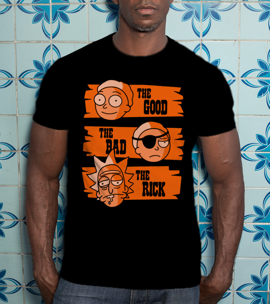 The Good The Bad The Rick Faces Iconic T-Shirt