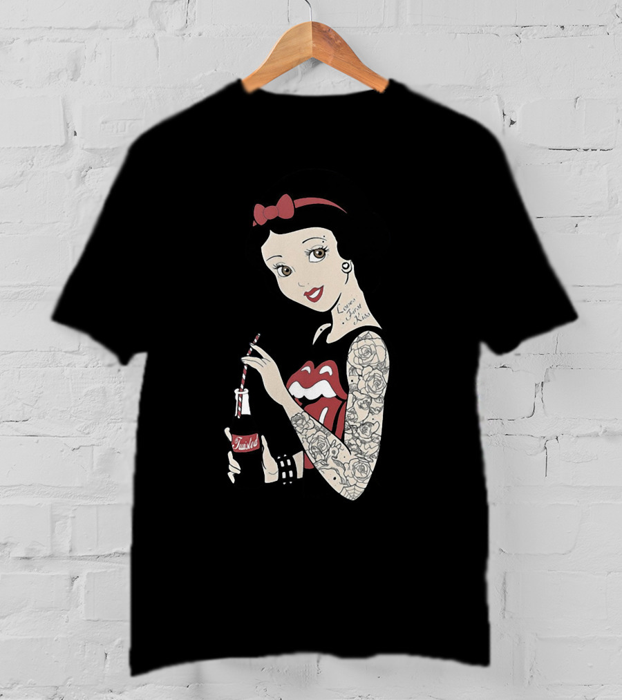 Snow White Tattooed Princess Drinking Coke Rolling Stones T-Shirt