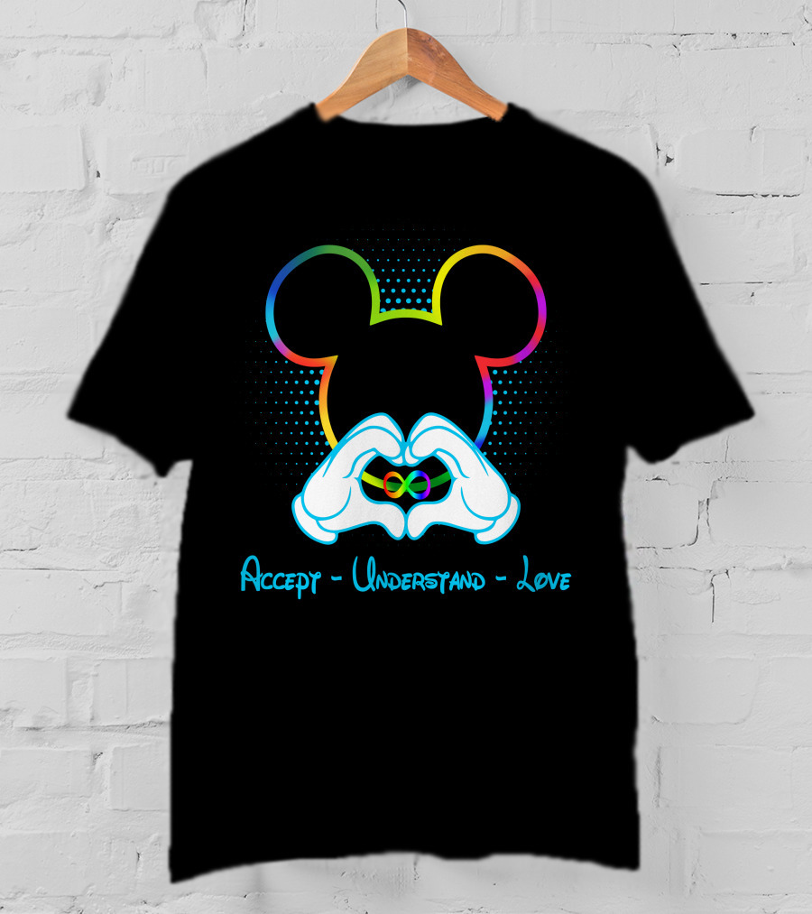 Accept Understand Love Mickey Autism Infinity T-Shirt