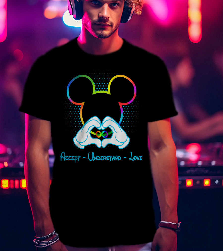 Accept Understand Love Mickey Autism Infinity T-Shirt