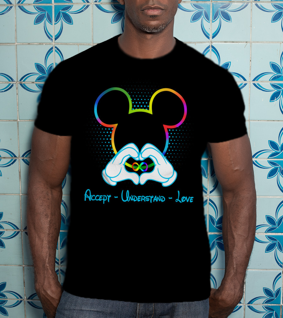 Accept Understand Love Mickey Autism Infinity T-Shirt