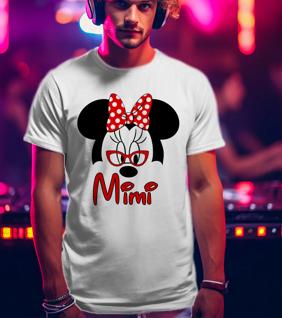 Minnie Mimi Red Bow Glasses T-Shirt