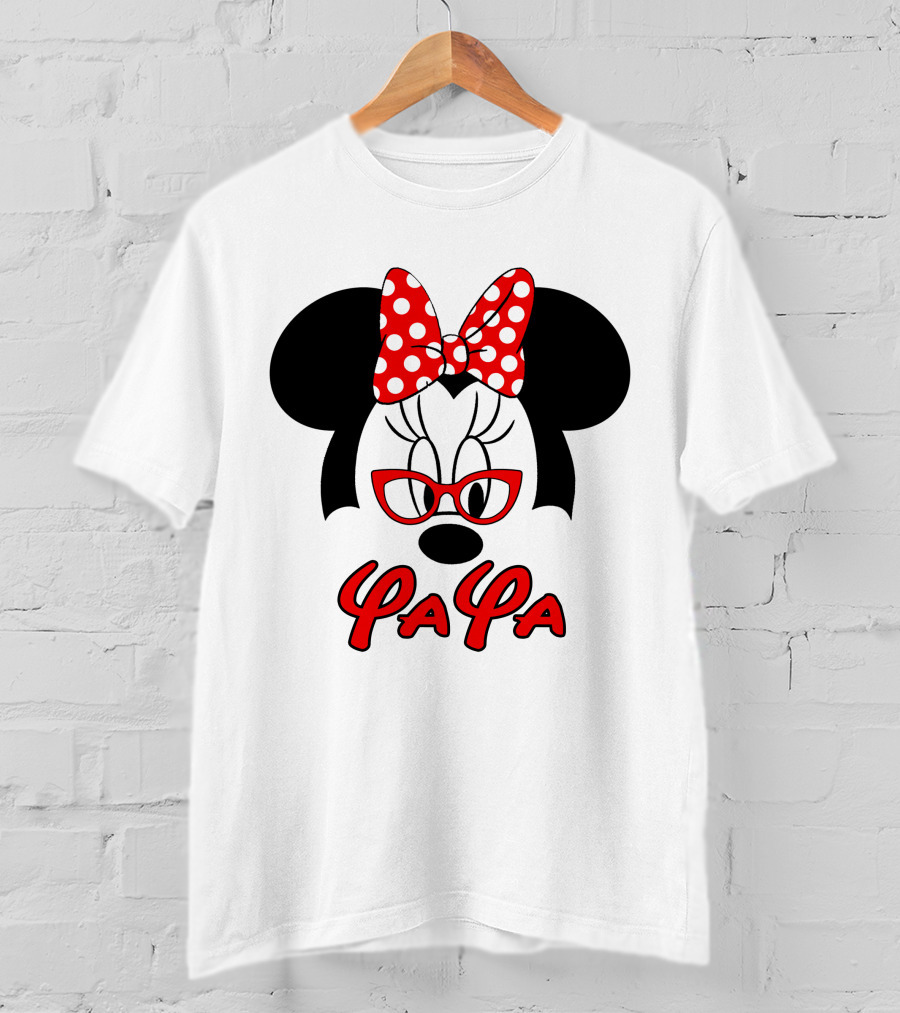 Minnie Yaya Red Polka Dot Bow And Glasses T-Shirt