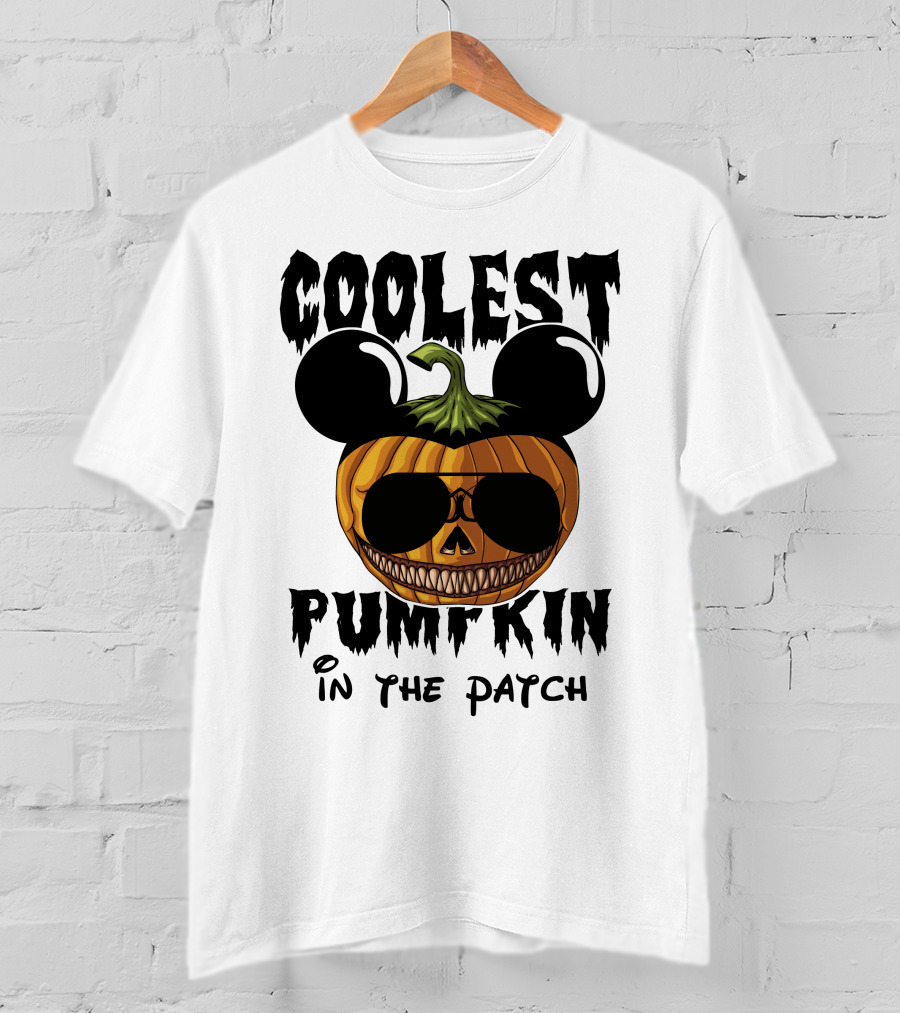 Coolest Pumpkin In The Patch Mickey Ears Sunglasses T-Shirt