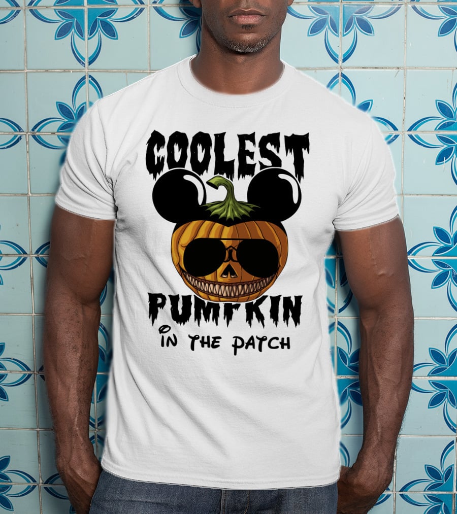 Coolest Pumpkin In The Patch Mickey Ears Sunglasses T-Shirt