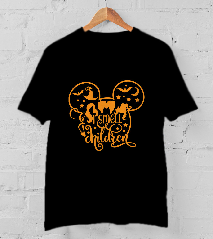 Mickey I Smell Children Witch Silhouettes And Stars T-Shirt
